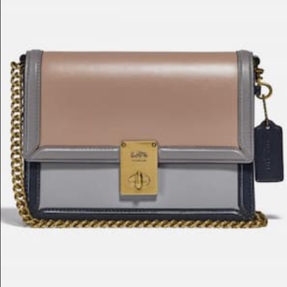 Like New Coach Leather Color-block Crossbody